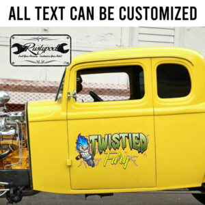 personalized spark plug lettering decal performance build garage lettering decal kustom kulture decal shop truck door sign sticker 14033