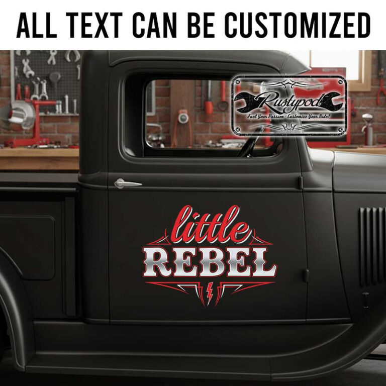personalized pinstriping art lettering decal auto service garage sign ...