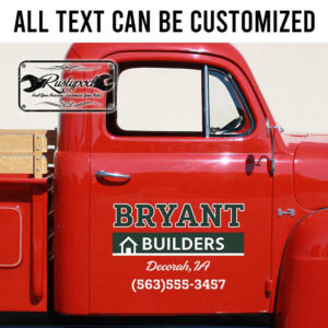 personalized builder company sign decal construction company lettering decal vehicle lettering sticker 14040