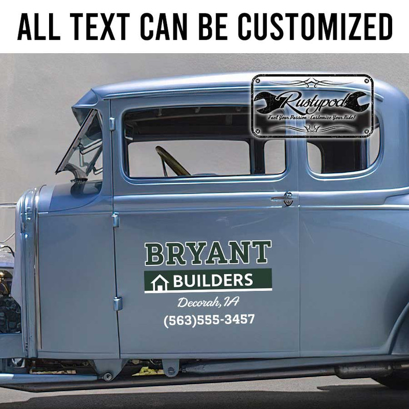 personalized builder company sign decal construction company lettering decal vehicle lettering sticker 14040 - Image 2