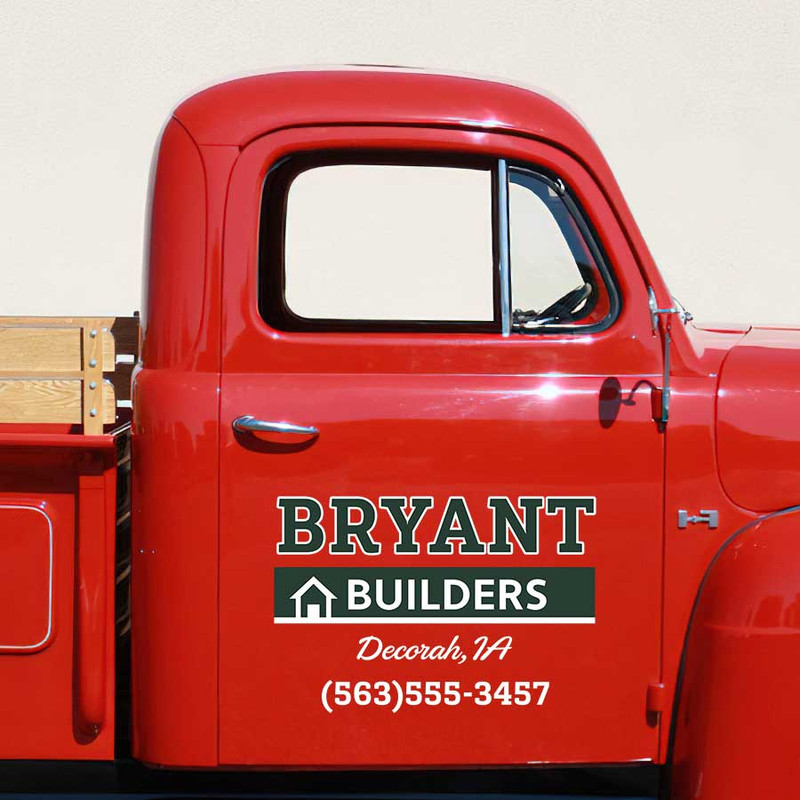 personalized builder company sign decal construction company lettering decal vehicle lettering sticker 14040 - Image 3