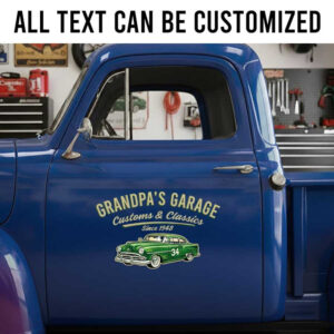 personalized customs garage lettering decal hot rod decal car lettering decal sign writing sticker 14046
