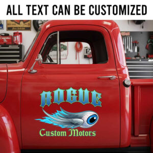 personalized flying eyeball decal hot rod decal kustom kulture sticker 14048