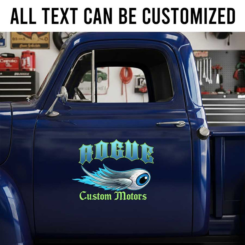 personalized flying eyeball decal hot rod decal kustom kulture sticker 14048 - Image 2