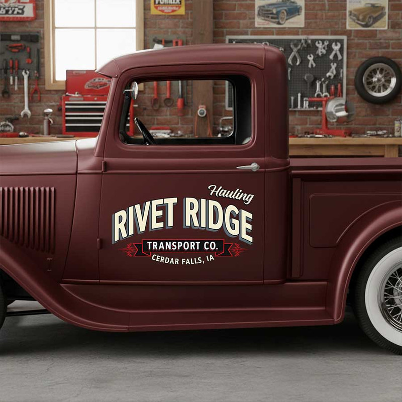 personalized truck graphics lettering decal company door sign decal pinstriping art decal hot rod sticker 14053 - Image 3