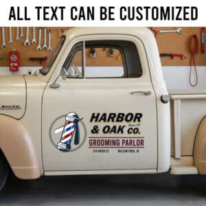 personalized barber shop lettering decal vehicle lettering decal car graphics sticker 14081