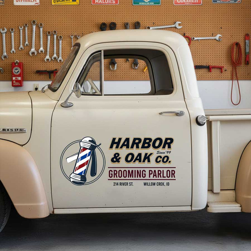personalized barber shop lettering decal vehicle lettering decal car graphics sticker 14081 - Image 3