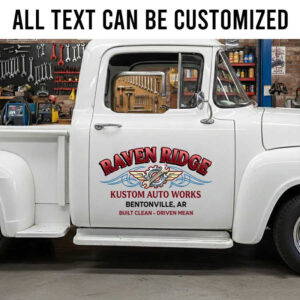 personalized gear head and wrench logo lettering decal pinstriping art decal car lettering sticker 14083