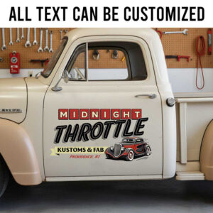 personalized hot rod lettering decal rat rod car lettering decal garage sign decal car graphics sticker 14084