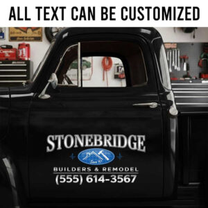 personalized builder and removal company sign decal construction company sign decal truck graphics sticker 14085