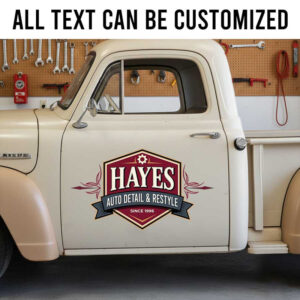 personalized pinstriping art decal garage sign decal company sign decal sticker 14086