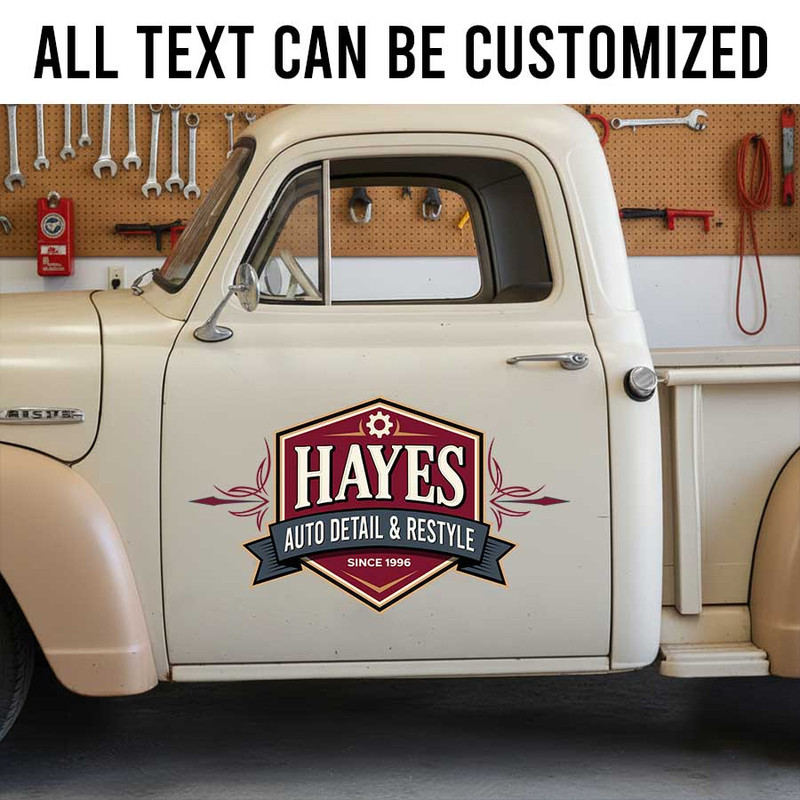 personalized pinstriping art decal garage sign decal company sign decal sticker 14086