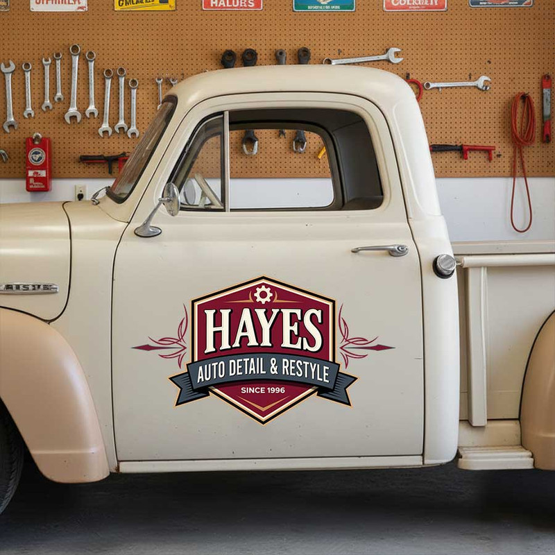 personalized pinstriping art decal garage sign decal company sign decal sticker 14086 - Image 3