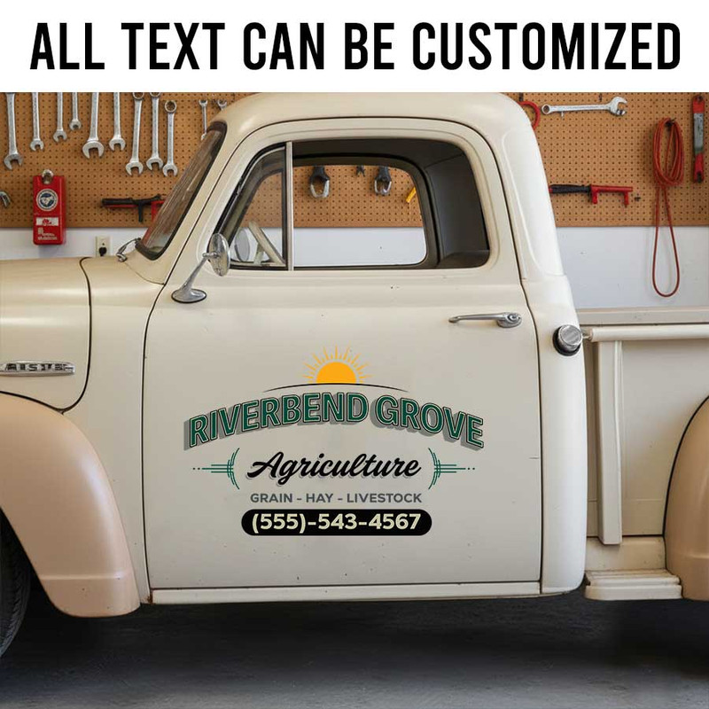 personalized truck graphics lettering decal farm lettering sign decal livestock lettering sticker 14090 - Image 2