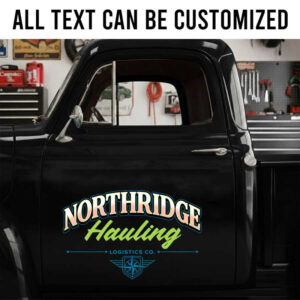 personalized truck graph?c lettering decal compass logo lettering decal logistic company sign sticker 14091
