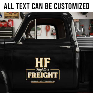 personalized freight company sign delivery service lettering decal truck graphics sticker 14093