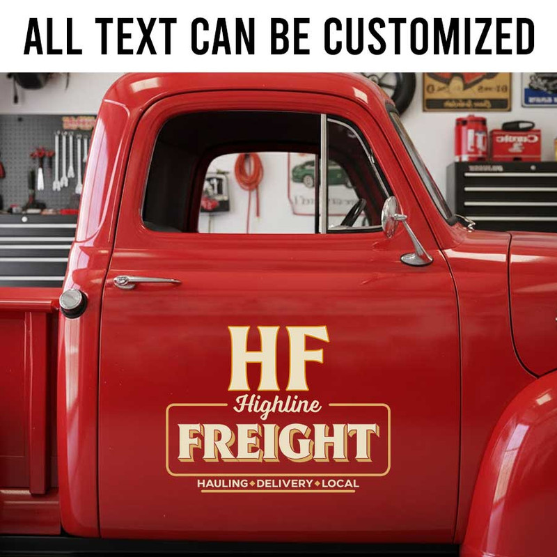 personalized freight company sign delivery service lettering decal truck graphics sticker 14093 - Image 2