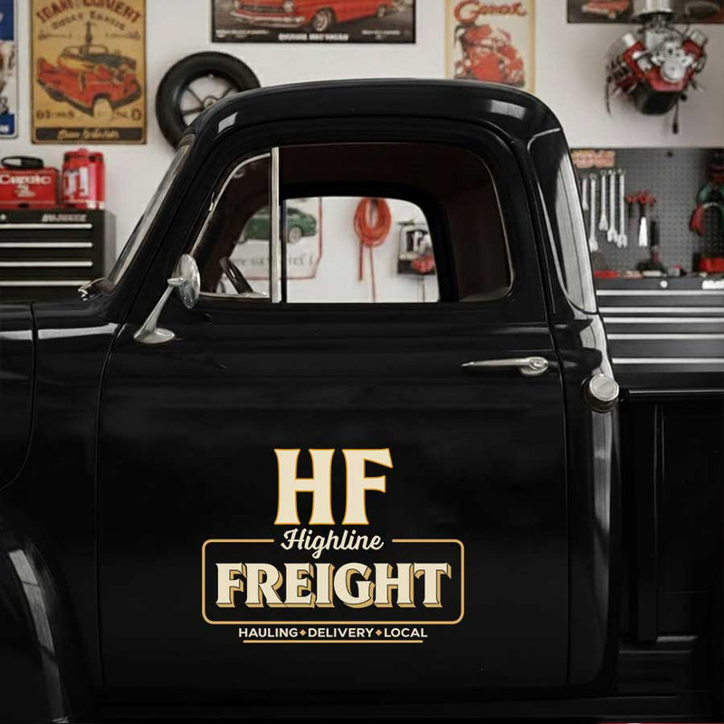 personalized freight company sign delivery service lettering decal truck graphics sticker 14093 - Image 3