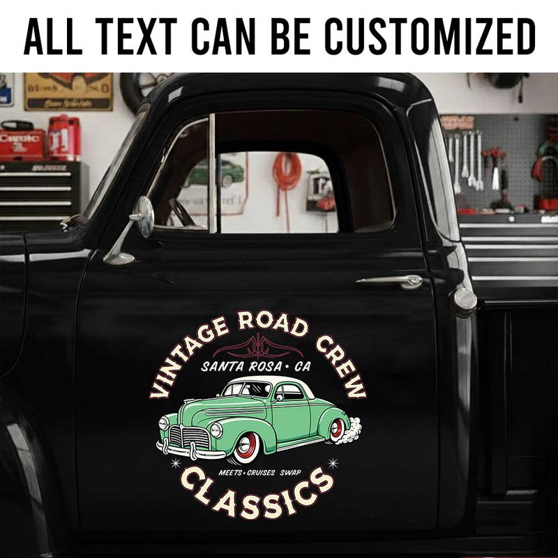 personalized pinstriping art lettering decal sign writing decal kustom kulture sticker 14094