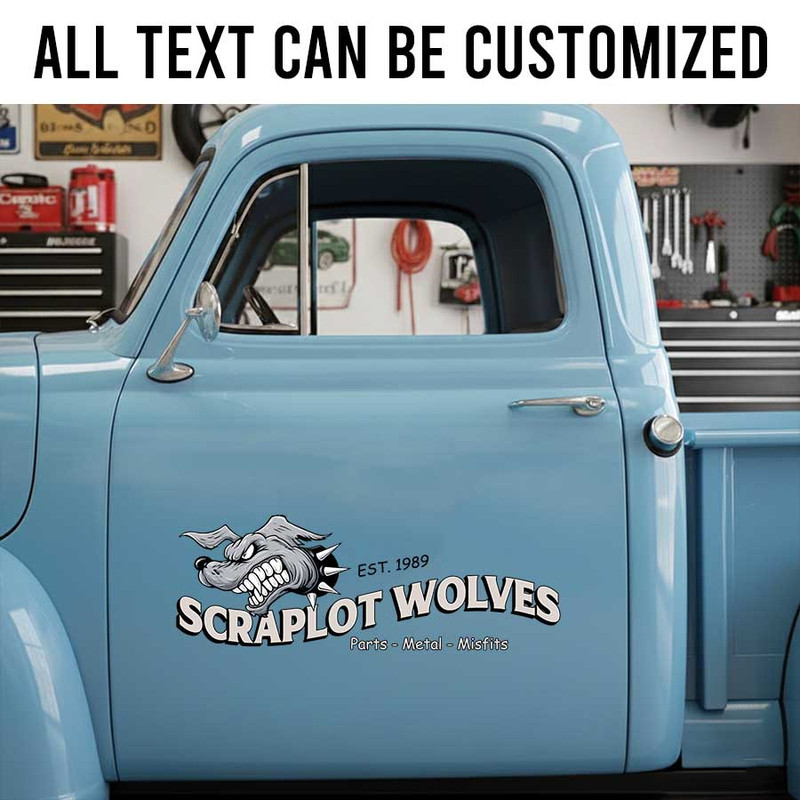 personalized hot rod lettering decal wolf logo lettering sign vehicle lettering sticker 14096 - Image 2