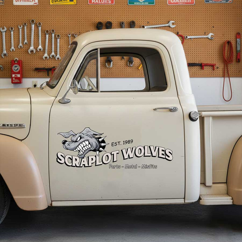 personalized hot rod lettering decal wolf logo lettering sign vehicle lettering sticker 14096 - Image 3