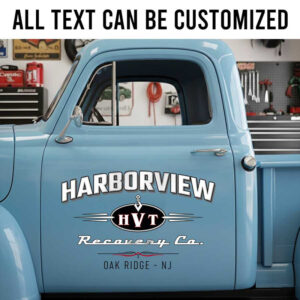 personalized recovery garage sign decal vehicle lettering decal truck graphics sticker 14097