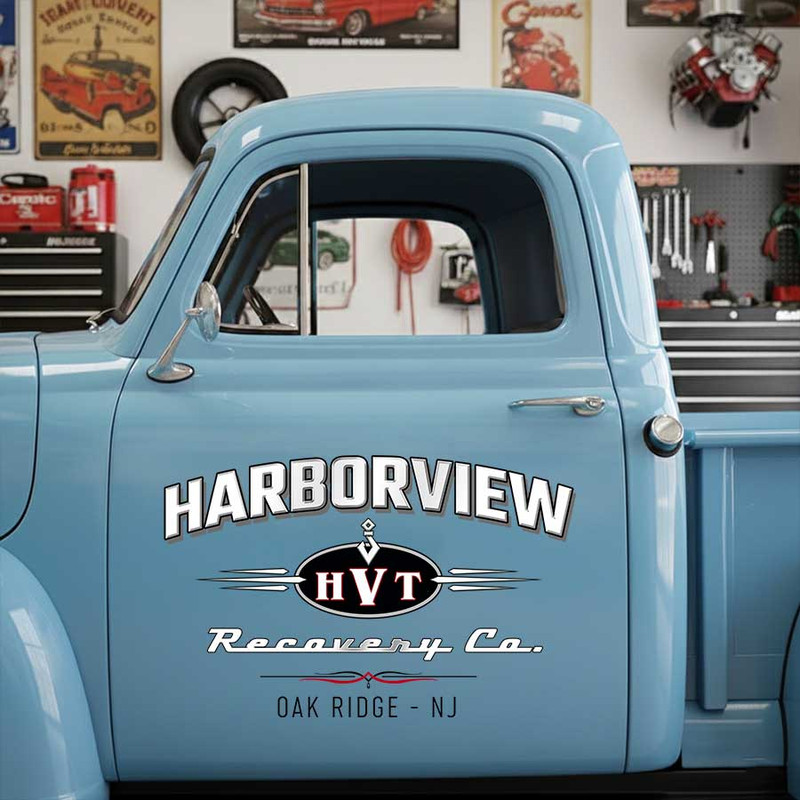 personalized recovery garage sign decal vehicle lettering decal truck graphics sticker 14097 - Image 3