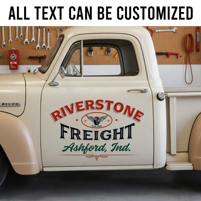personalized pinstriping lettering decal truck graphics decal freight company sign sticker 14098