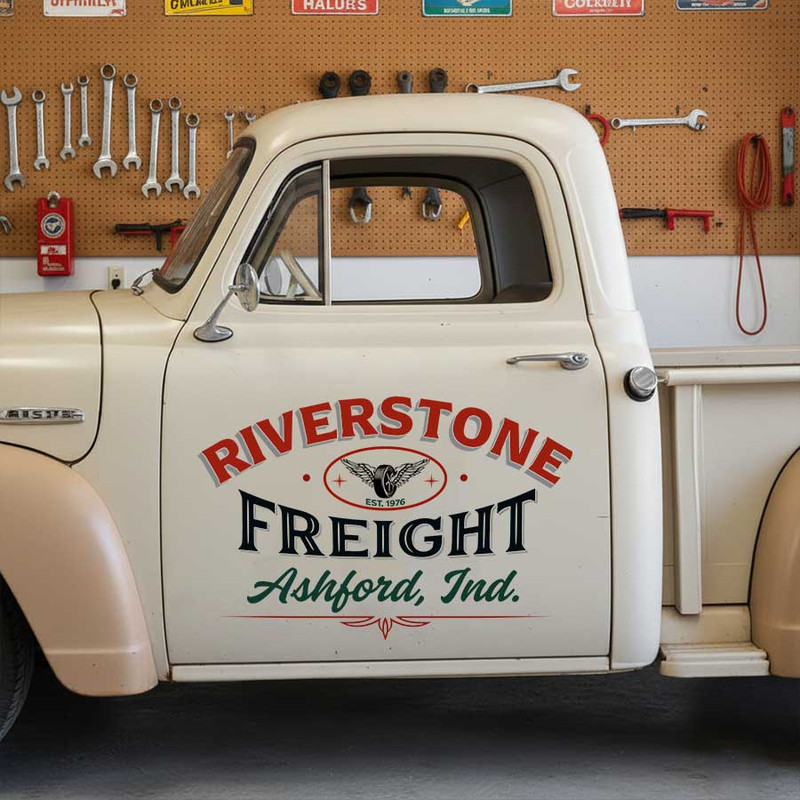 personalized pinstriping lettering decal truck graphics decal freight company sign sticker 14098 - Image 3