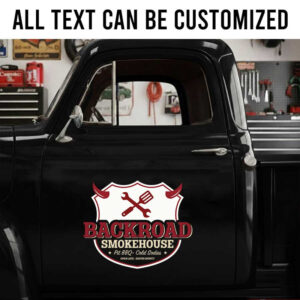 personalized smokehouse sign decal bbq lettering decal hot rod decal car lettering sticker 14110