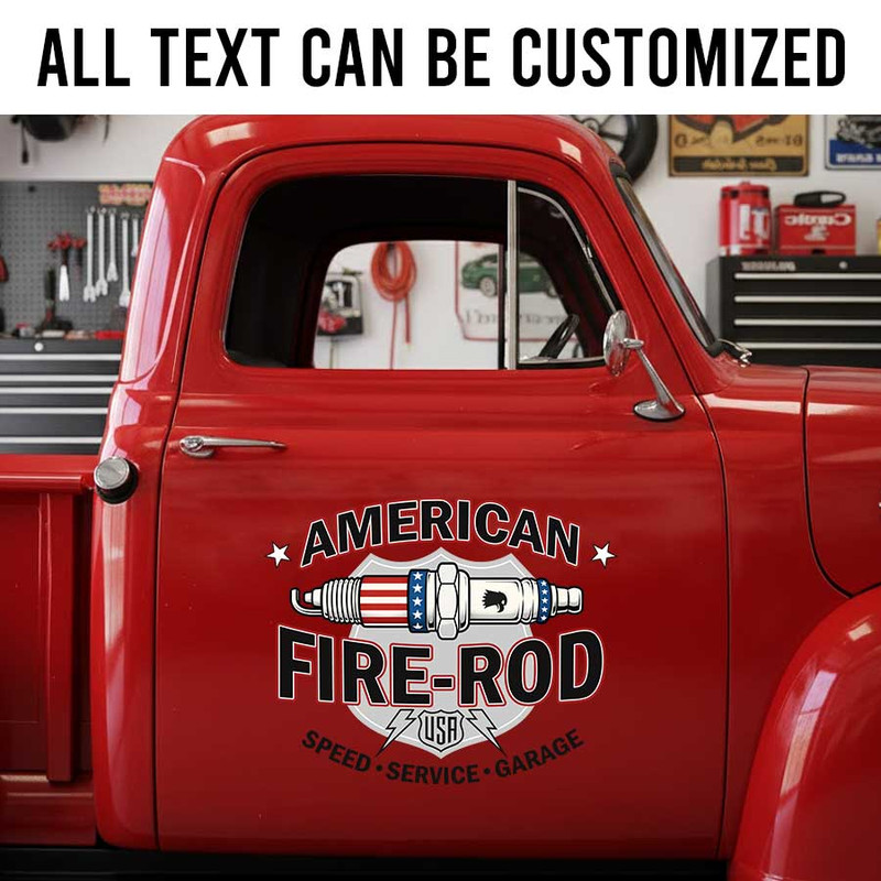 personalized spark plug lettering decal america 250 decal hot rod lettering decal speed shop sign sticker 14113