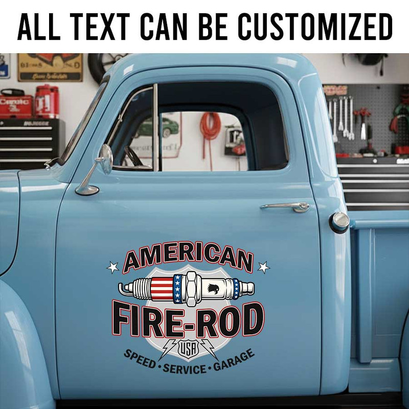 personalized spark plug lettering decal america 250 decal hot rod lettering decal speed shop sign sticker 14113 - Image 2