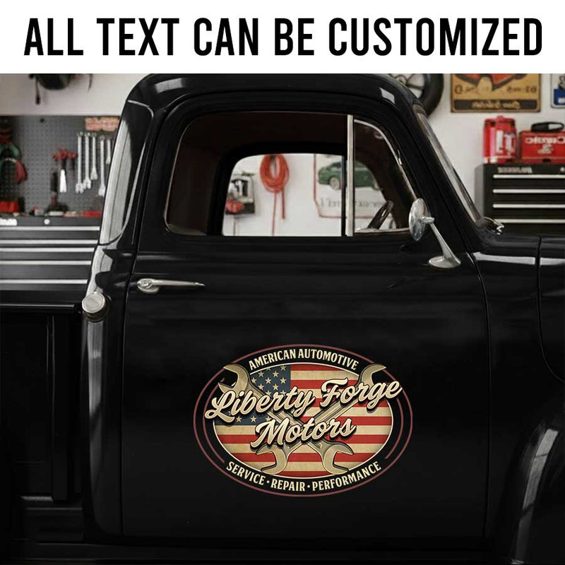 personalized crossing wrench lettering decal america 250 vehicle decal hot rod sign garage sign sticker 14114