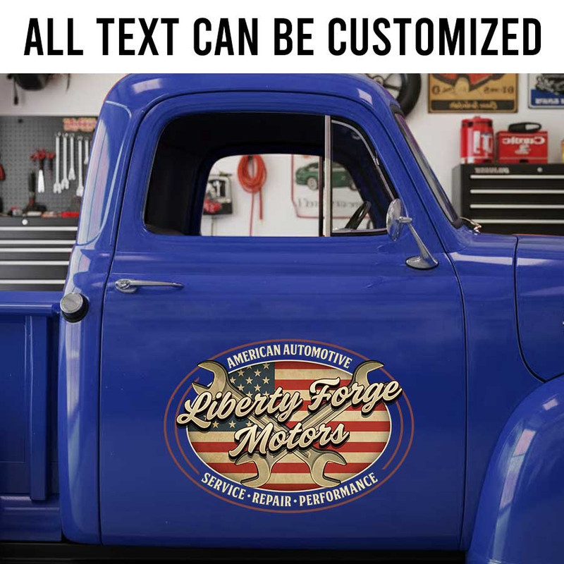 personalized crossing wrench lettering decal america 250 vehicle decal hot rod sign garage sign sticker 14114 - Image 2