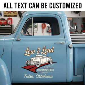 personalized hot rod car decal car lettering decal speed shop sign decal sign writing sticker 14132