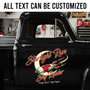personalized hot rod lettering decal sky rider logo lettering rat rod door art car lettering sticker 14134