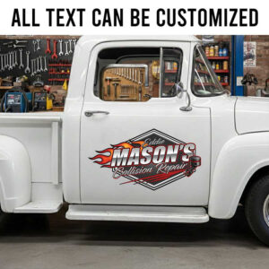 personalized collision repair garage lettering decal vehicle lettering sign sticker 14137