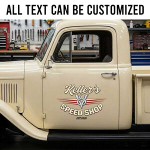 personalized v8 engine lettering decal workshop sign decal pinstriping art decal kustom kulture sticker 14144