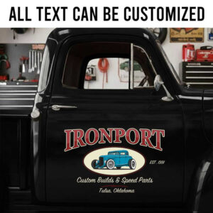personalized hot rod lettering decal customs build and speed parts garage sign sticker 14145