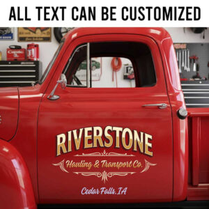 personalized pinstriping truck graphics lettering decal hauling and transport company sign decal sticker 14180