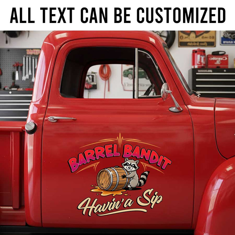 personalized barrel bandit lettering decal car dor sign decal hot rod lettering decal sticker 14185 - Image 2