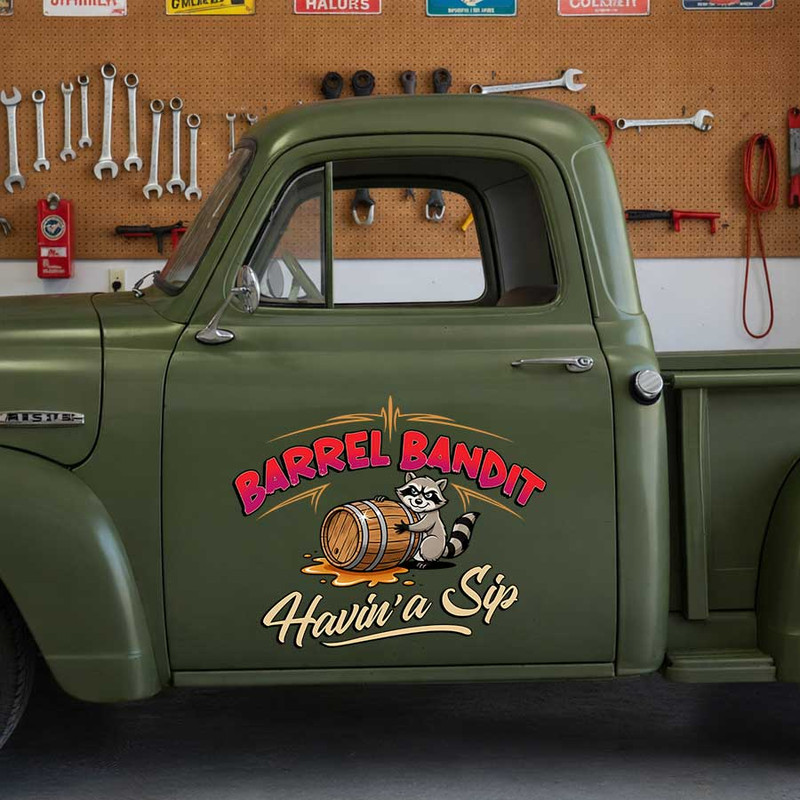 personalized barrel bandit lettering decal car dor sign decal hot rod lettering decal sticker 14185 - Image 3