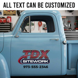Personalized Sitework Construction Truck Door Decal with Custom Company Name and Phone for Contractor Vehicles company sign sticker 14201