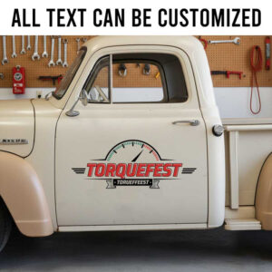 Custom Speed Shop Vehicle Decal ? Modern Torque Meter Design with Bold Racing Style Lettering sticker 14210