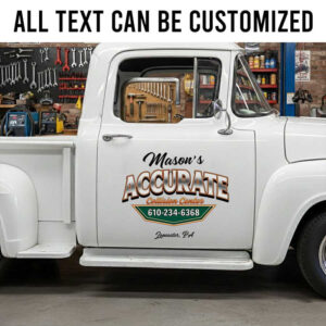 Personalized Collision Center Vehicle Decal ? Bold Modern Auto Body Logo with Custom Name, Phone and Location sticker 14216