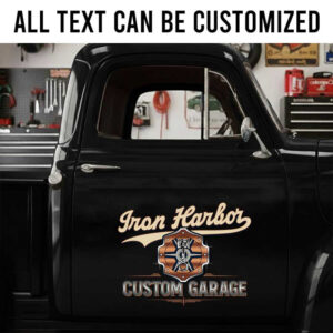 Personalized Custom Garage Car Decal ? Vintage Iron Harbor Logo with Piston Emblem for Auto Shops sticker 14219