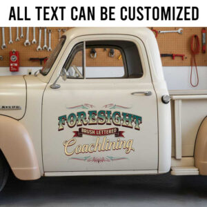 Custom Vintage Coachlining Business Name Decal for Pinstripers and Hot Rod Builders sticker 14224