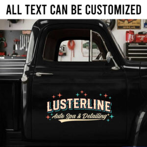 Personalized Retro Auto Spa and Detailing Truck Door Decal for Car Care Businesses sticker 14225