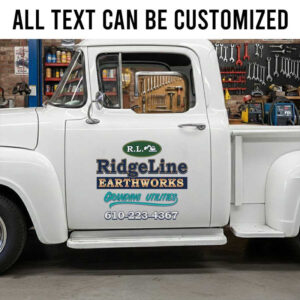 Personalized Earthworks Company Truck Door Decal for Grading and Utility Contractors sticker 14228