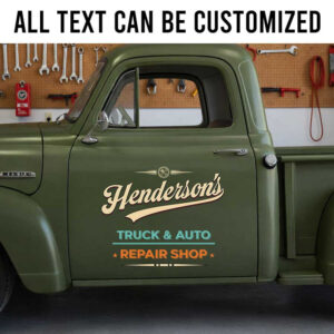 Custom Business Name Repair Shop Lettering Decal for Truck and Auto Service Vehicles sticker 14231